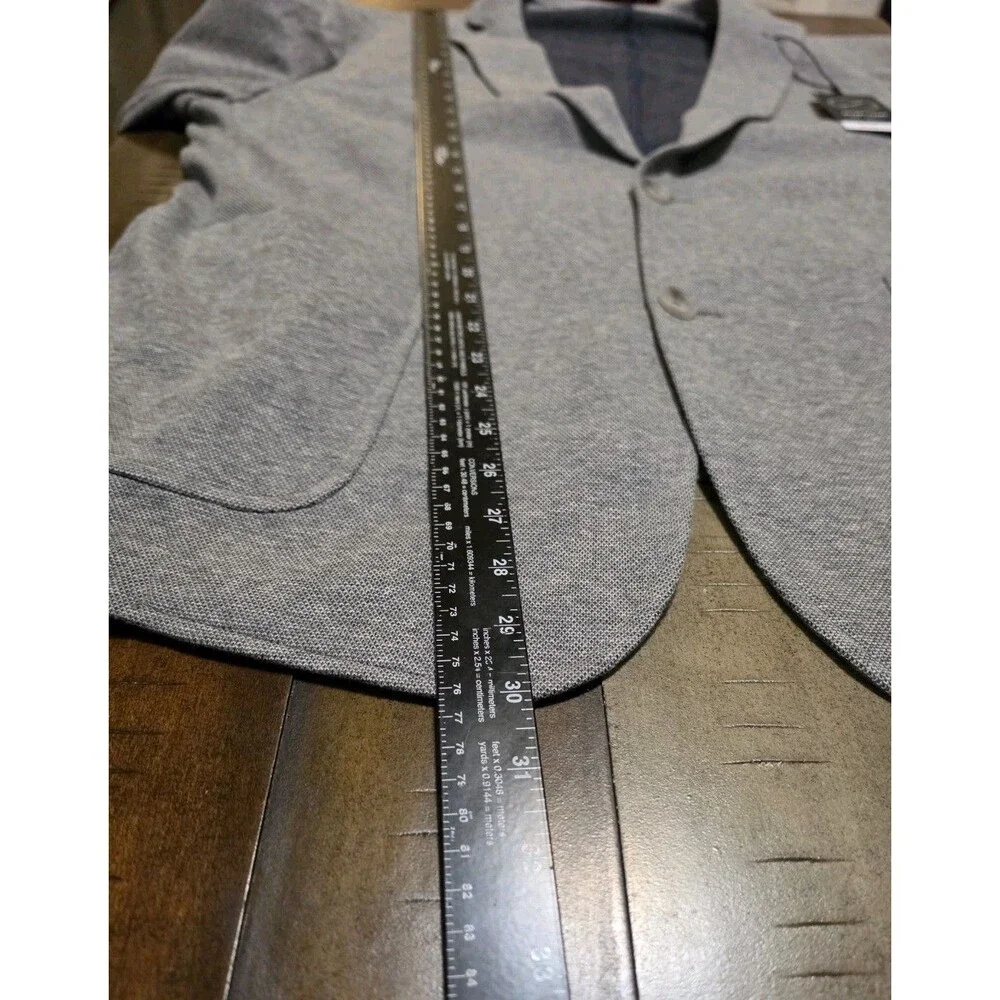 Bespoke New York Mens  Grey Slim Fit Cotton Blend Knit Sport Coat Blazer size L